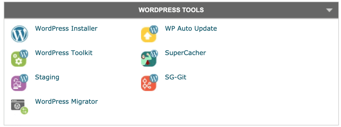 SiteGround的後台有內建WordPress架站的工具。