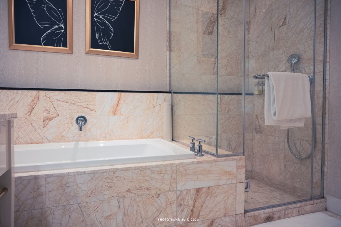 林酒店衛浴採用四件式設計，可以依照喜好選擇。